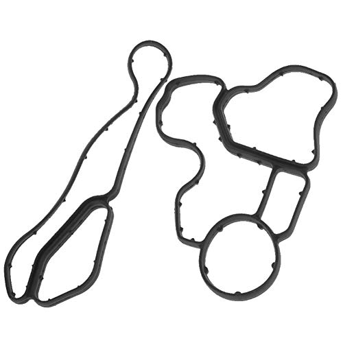 WayJun Engine Oil Filter Housing Gasket & Cooler Seal Set for BMW E60 E61 E70 E71 E82 E90 11428637820 11428637821