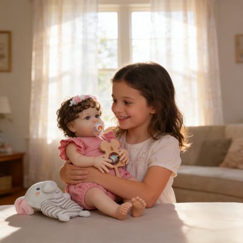 Muñeca Reborn Niña 20 Pulgadas con Accesorios y Caja miniatura 5