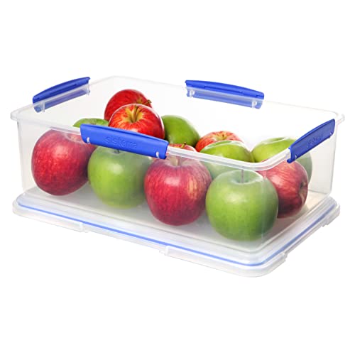 Sistema KLIP IT Frischhaltedose | 7 l | stapelbare und luftdichte Vorratsdose mit Deckel | geeignet für Kühl-/Gefrierschrank | BPA-freier Kunststoff | blaue Clips | 1 Stück