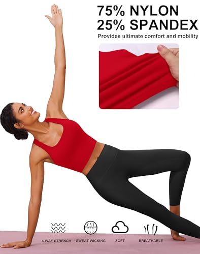 Image of PINSPARK Sports Bra Longline Racerback Tank Tops for Women Padded Workout Yoga Top