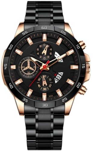 Image of KITCONE Multicolour Dial Analogue Men's Wrist Watch with Date Calendar, Metal Case and Strap Chronographs is Decorative Non Functional - MZ1