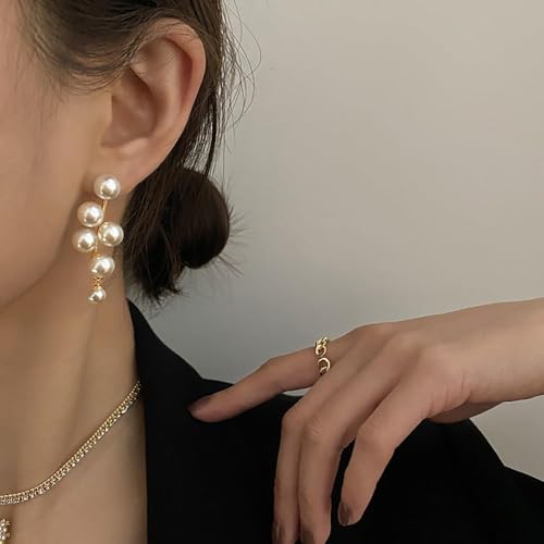 FUTIMELY Pearl Earrings for Women Cute Gold Pearl Drop Dangle Earrings Long Tassel Dangling Bridal Wedding Jewelry Gifts3