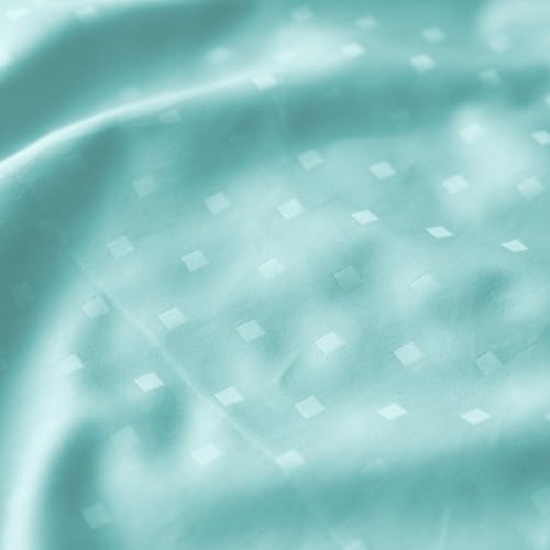 Blue Dahlia Single Size (60"x90") Bedsheet + 1 Pillow Cover (18"x28"), 300TC Swiss Dot 100% Cotton (Silky Smooth Feel) for Single Mattress, Soft & Breathable Oeko-TEX Certified (Blue Fog)