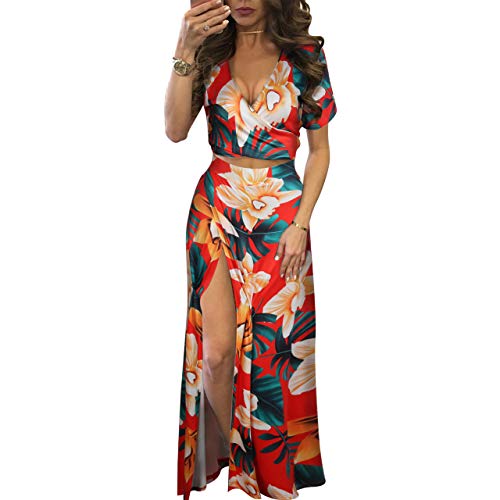 Image of MESLIMA Two Piece Dresses Sets for Women Summer Boho Maxi Dresses