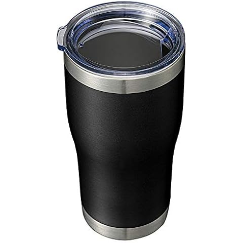 HASLE OUTFITTERS 20 oz Tumbler Bulk, Stainless Steel Tumblers with Lid, Vacuum Insulated Tumbler, Double Wall Tumbler Cup, coffee mugs, Black, 1 Pack Cover