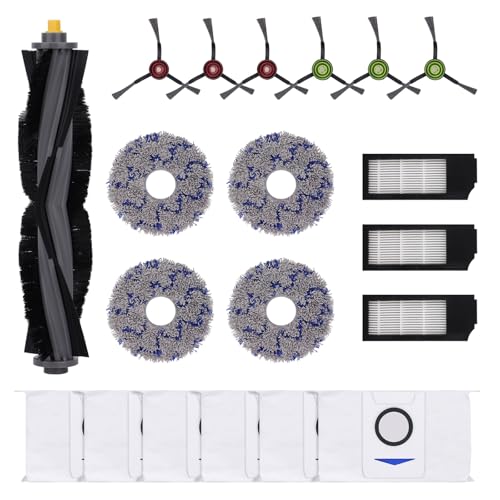 エコバックス 消耗品 X1 OMNI DEEBOT X1 TURBO X1 PLUS ロボット掃除機 T10/ T10 OMNI T10 PLUS 交換用 消耗品セット 交換用アクセサリー ECOVACS ダストボックス交換用エコ紙パック×6 フィルター ×3 サイドブラシ ×6 メインブラシ ×1 モップパッド ×4 20枚セット