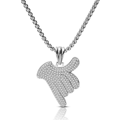 Collier geste hip hop au tempérament unique avec pendentif original en relief