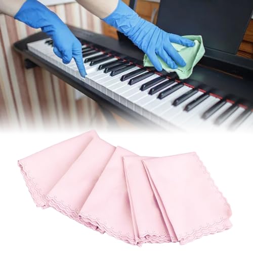 Musical Instrument Cleaning Cloth, Microfiber Musical Instruments Polishing Cloth for Guitar Bass Violin Piano Clarinet Trumpet Sax Universal(Pink) - Thumbnail 5
