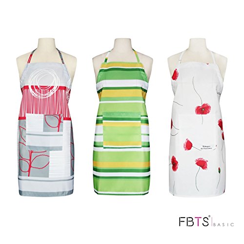 Aprons (Set Of 3) Adjustable Height With Front Pocket Water Resistant For Women
