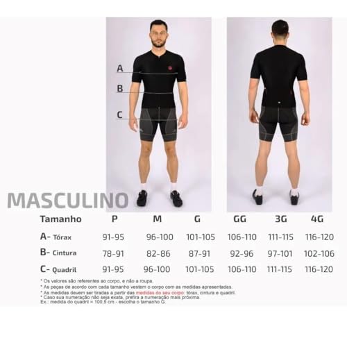 Bretelle Ciclismo Masculino Mauro Ribeiro Pocket com 3 Bolsos Tamanho GG