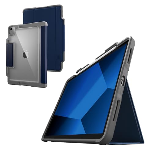 STM Dux Plus for iPad Air 11" (M4/M3/M2/5th/4th gen): Ultra Protective, Lightweight with Clear Back, Apple Pencil Holder, Battery Saving On/Off Cover - Midnight Blue - image 1