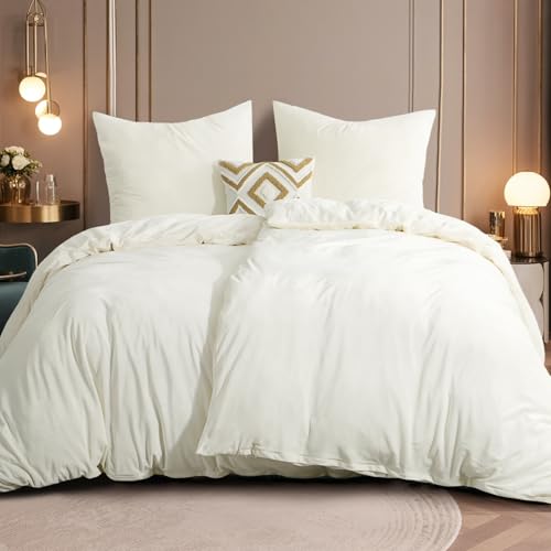 RUIKASI Flanell Bettwäsche 135 x 200 4teilig Weiß - Warm Winter...