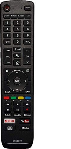 Wincase® Compatible Vu Remote Compatible for VU LED/LCD Remote/HD TV/Smart LED TV Remote Control (EN3C39V)