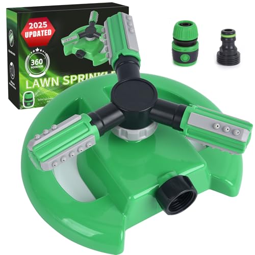 Hinastar Lawn Sprinkler, Automatic Garden Irrigation System, Upgrade 360 Degree Rotation Irrigation System, Large Area Coverage, Sprinkler for Yard, Lawn, Kids and Garden-1Pack(Light Green)