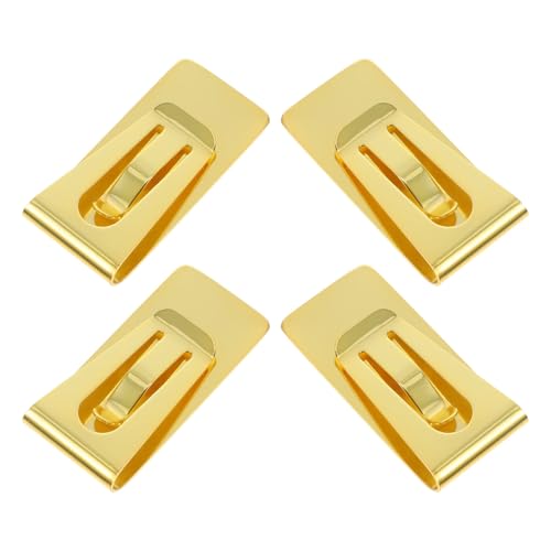 Pinzas para billetes de acero inoxidable dorado con diseno minimalista en pack de 4 unidades
