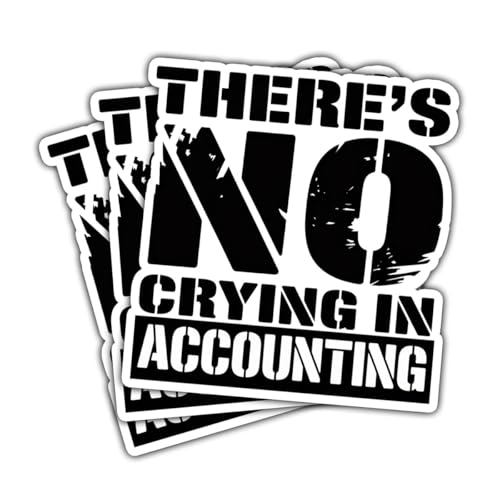 3Pcs There's No Crying in Accounting Sticker Funny Office Humor Gift for Accountants Professionals No Crying in Accounting Stickers Accountant Decal for Laptop Water Bottle Toolbox Notebooks Case 3'