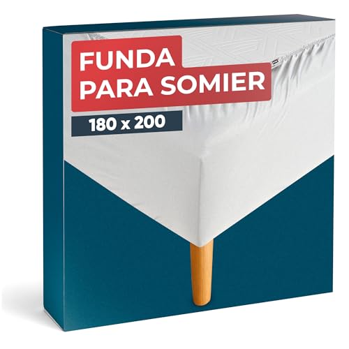 Wrappybag Funda Elástica para Somier 180 x 200 cm – Renueva y Moderniza tu Viejo Somier – Funda Cubrecanapé Blanco – 6 Tallas Disponibles