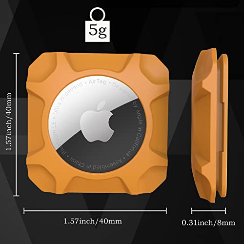 Image of for Airtag Holder Strong Case Stick-On Mount for Airtag Protective Pasteable Accessories Air Tag Case Comaptible with Apple AirTag Hidden Protective Location Tracker (1 Pack Orange)