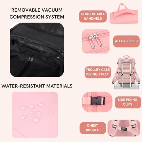 Lunapack Backpack,Vacuum Back Pack Travel with Pump, Expandable Backpacks,Large Carry On Compression Travel Bag for Women Man (A3 Regular)3