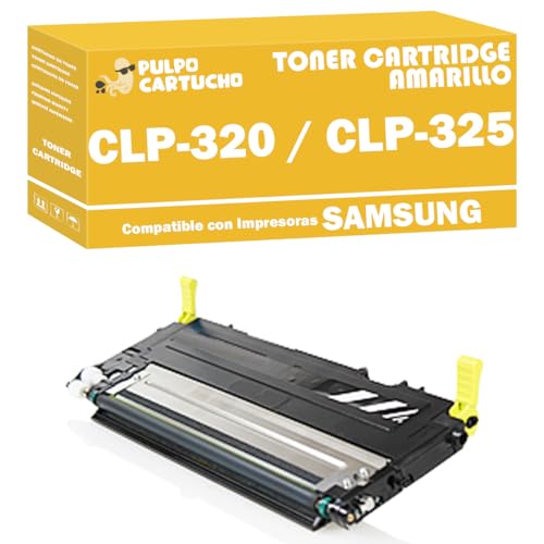 Pulpo Cartucho - Toner CLP-320 / CLP-325 Amarillo Compatible con Samsung CLT-Y4072S-Remanufacturado - Valido para Impresoras Samsung CLP-320 Series / CLP-325 Series / CLX-3185 Series