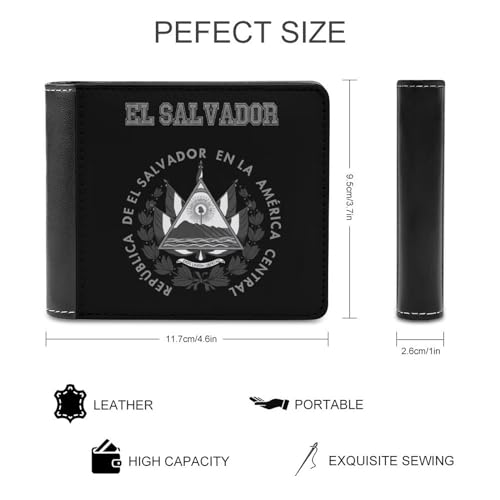 Flag of El Salvador Mens Short Wallet,coin Wallet, Card Bag,certificate Storage Bag2