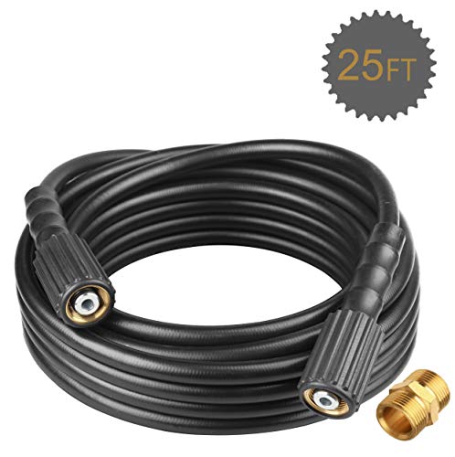 Coyardor 25 FT High Pressure Washer Hose X 1/4 Inch,3300PSI, M22 14mm