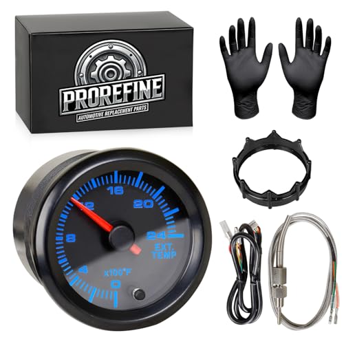 7 Color 2400F Exhaust Gas Temp Gauge Kit 2-1/16 52mm Includes Type K EGT Probe & Wiring Display for Diesel Trucks