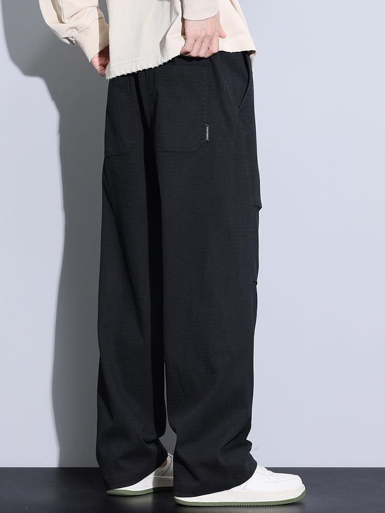 Pantaloni Casual Larghi per Uomini per Autunno Inverno, Pantaloni Lunghi Dritti Larghi