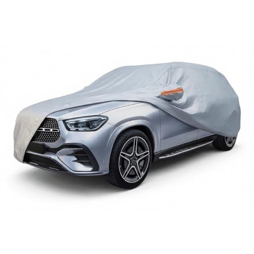 Image of myTVS 100% Waterproof Car Body Cover for Mercedes GLE - Custom-Fit, Double-Layer, UV & Dust Proof, Mirror Pockets & Elastic Clip Lock (CSK 11)