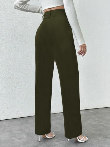 Image of Toochki Trousers for Woman Pants Women's Formal Office Korean | Black Track Pant | Straight | Cotton Spandex Stretchable Trouser | High-Waisted Bottom Wear