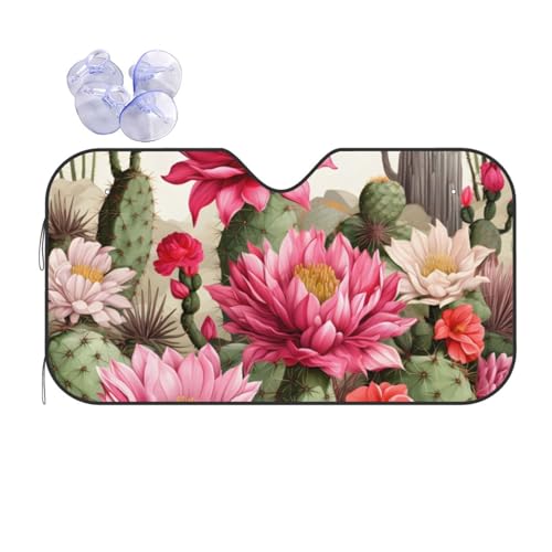 Pare-soleil voiture fleurs de cactus pour éviter le volant brûlant en plein soleil