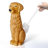Golden Retriever Ceramic Toilet Brush Holder with Plastic Brush Set by Allure Home Creation