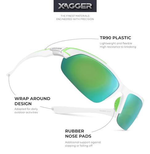 Image of Polarized Sport Sunglasses for Men Women Wrap Around UV400 Running Baseball Softball Fishing Driving Glasses