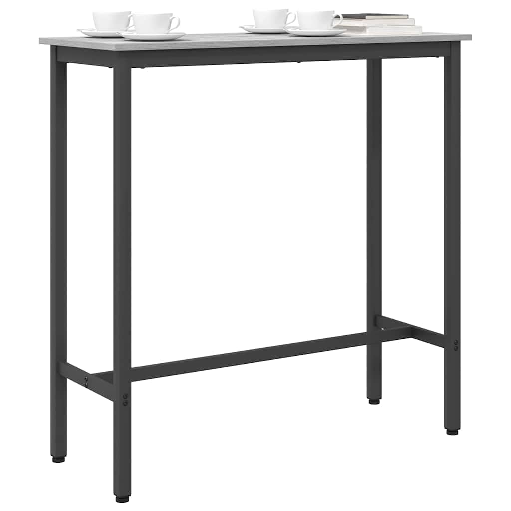 Escritorio regulable en altura 100 x 50 x 90 cm en Sonoma gris con patas ajustables y marco de acero, mesa de trabajo regulable en altura