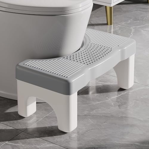 DOOKOO Toilet Stool Squat Adult Poop Stool for Bathroom Adults Toilet Foot Stool for Pooping Toilet Step Stool for Kids Non-Slip Surface Sturdy Plastic
