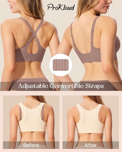 Image of ProKloud Bras for Women No Underwire Wireless Jelly Bras Full Coverage Seamless Push Up Bralettes Support Tshirt Bra