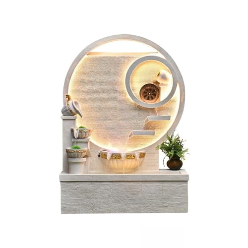 Indoor Floor Fountain 150cm High European Style Light Luxury Flowing Ornament Attracts Wealth Water Curtain Living Room Courtyard Water Scenery Water Fountain