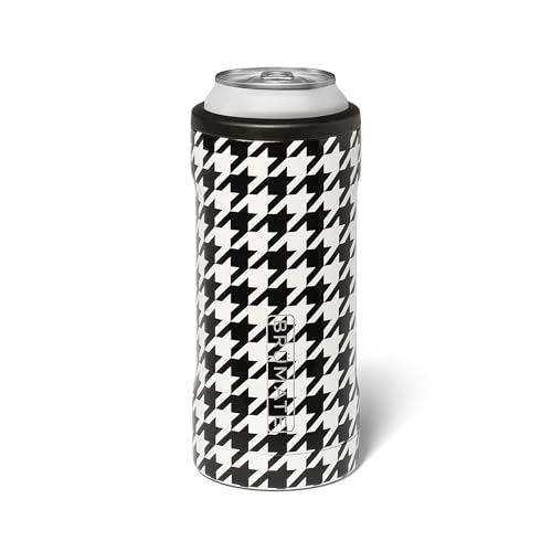 Image of BruMate Hopsulator Slim Can Cooler Insulated for 12oz Slim Cans | Skinny Can Insulated Stainless Steel Drink Holder for Hard Seltzer, Beer, Soda, and Energy Drinks (Houndstooth)