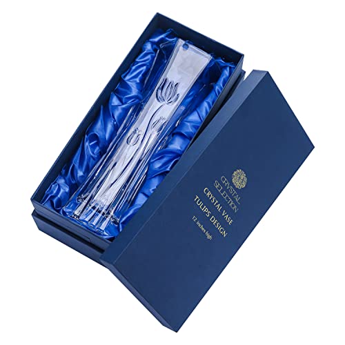 CS-Crystal-Vase-12-inch-high-Tulip-Design-for-Flowers-Decor-Lovely-Nice-Shiny-Piece-Perfect-as-a-Gift-Suitable-for-All-Occasions CS Crystal Vase 12 inch high Tulip Design for Flowers Decor Lovely Nice Shiny Piece Perfect as a Gift Suitable for All Occasions