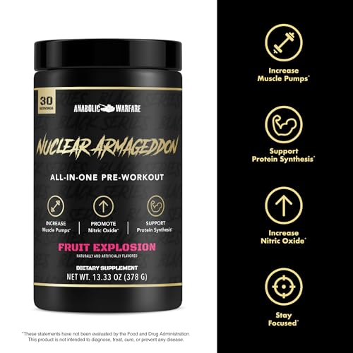 Image of Anabolic Warfare Nuclear Armageddon Pre Workout Powder Pre-Workout for Men & Women with L-Citrulline, Beta Alanine Powder and Caffeine (Orange Juice - 30 Servings)