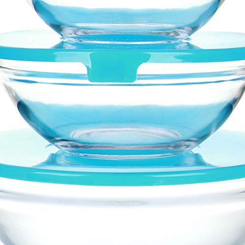 Com-four® Set di ciotole in vetro 5 pezzi con