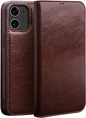 Étui portefeuille iPhone 12 Pro en cuir premium marron protection