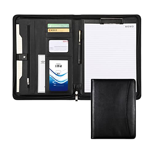 Porte-documents A4 noir avec fermeture éclair pour organiser vos dossiers