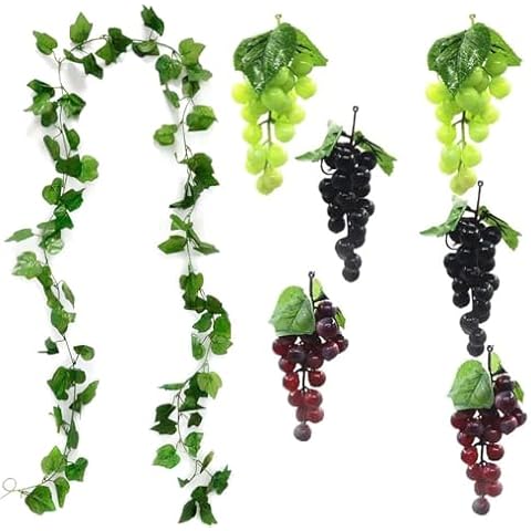 LATRAT Pack of 7 Lifelike Plastic Grapes Cover