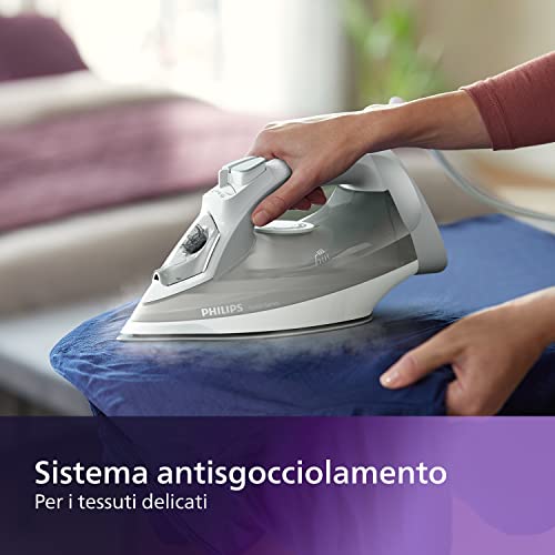 Ferro Da Stiro A Vapore Philips 5000 Series, 2400W, Vapore Continuo 45 G/min, Colpo Vapore 180 G, Piastra SteamGlide Plus - Per Stirare Veloce E Senza Pieghe