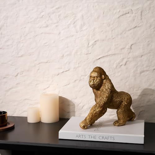 Estatua de Gorila Dorado de Resina de 8.3 pulgadas miniatura 4