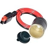 AYECEHI 45A Solar Connector to12V Female Cigarette Lighter,12AWG Heavy Duty Cable, Compatible with Anderson 1.6ft/0.5m