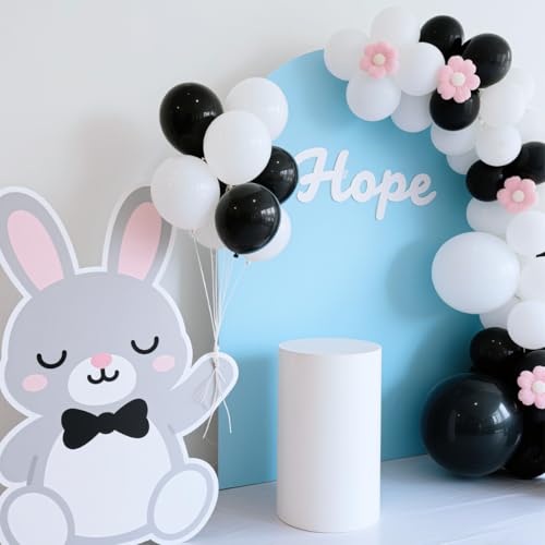 Image of MLMC Arch Backdrop Cover Set of 2 6+7.2FT Blue Fitted Spandex Backdrop Stand Cover Stretchy Round Top Chiara Arch Cover for Baby Shower Birthday Party Wedding Ceremony Photography Background Decor