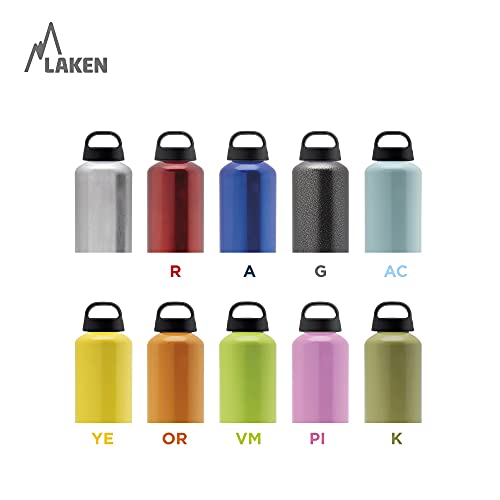LAKEN Classic Aluminium Water Bottle with Screw Cap and Wide Mouth, 1L Pink, 1005 ml - Image 3