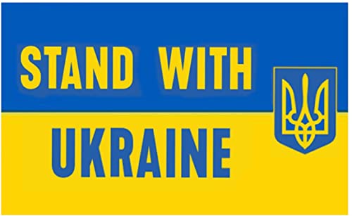 WSQ Stand with Ukraine Vinyl Sticker Decal Support Ukraine - 5 Inches - for Car Truck SUV Van Window Bumper Wall Laptop Tablet Cup Tumbler and Any Smooth Surface